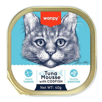 Wanpy Cat Tuna & Cod Fish Alutray Wet Food