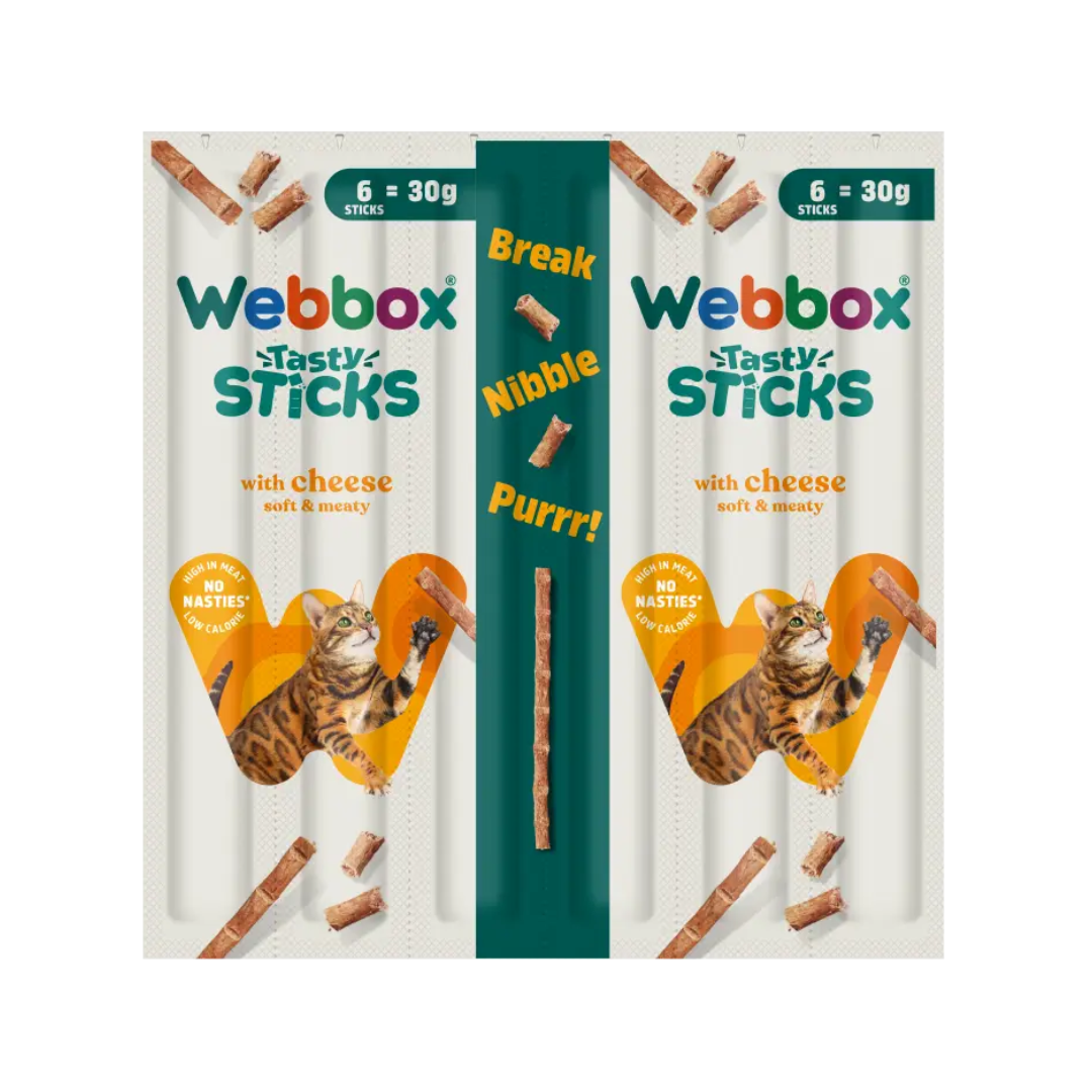 Webbox Tasty Sticks with Cheese Cat Treats – 6 Sticks (30 g)