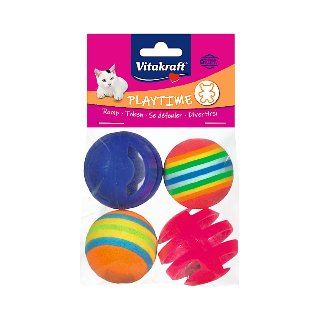 Vitakraft Playtime Cat Toy Balls – 4 Pieces
