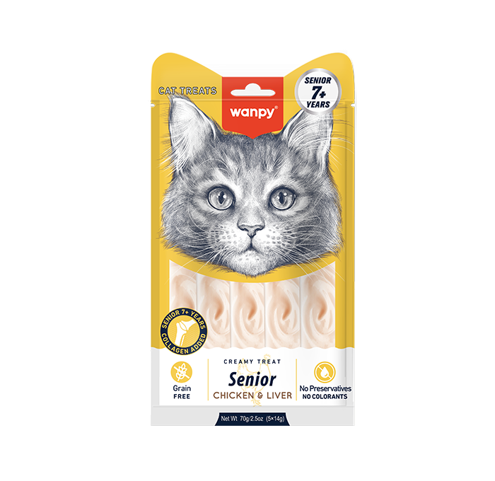 Wanpy Creamy Treat for Senior Cats 7+ Chicken & Liver