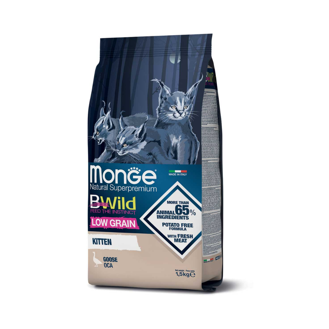 Monge BWild Low Grain Kitten Cat Goose 1.5 Kg