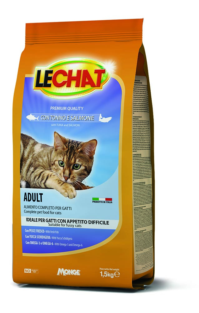 LeChat Adult Kibbles with Tuna and Salmon – 1.5 kg