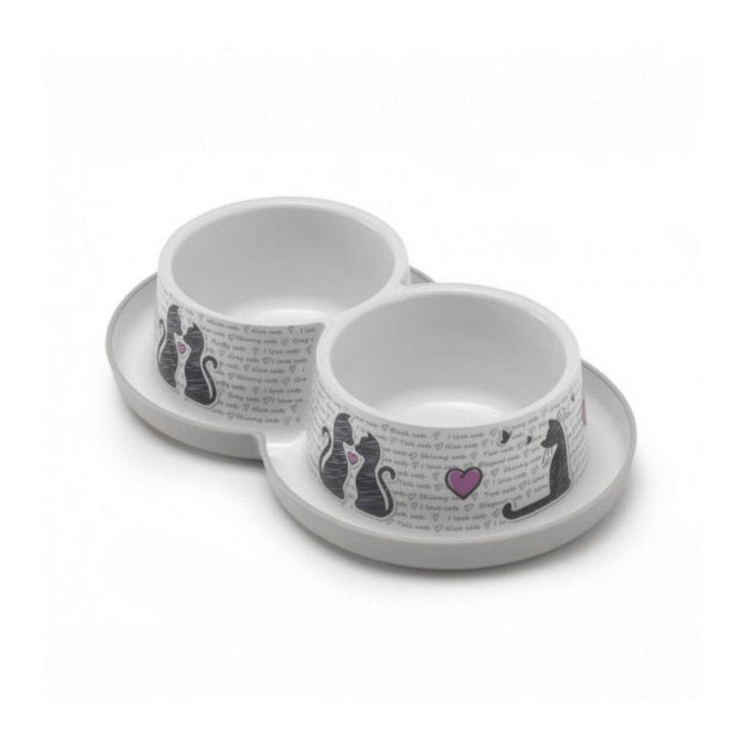 DOBLE BOWL  "CATS IN LOVE" 2X350ML
