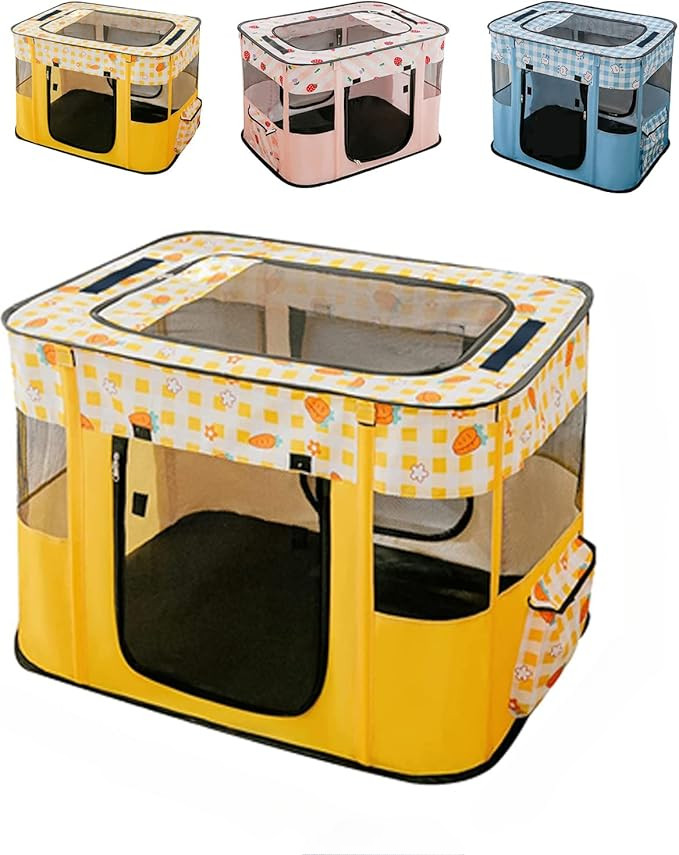 Foldable Pet Playpen with Mesh Top