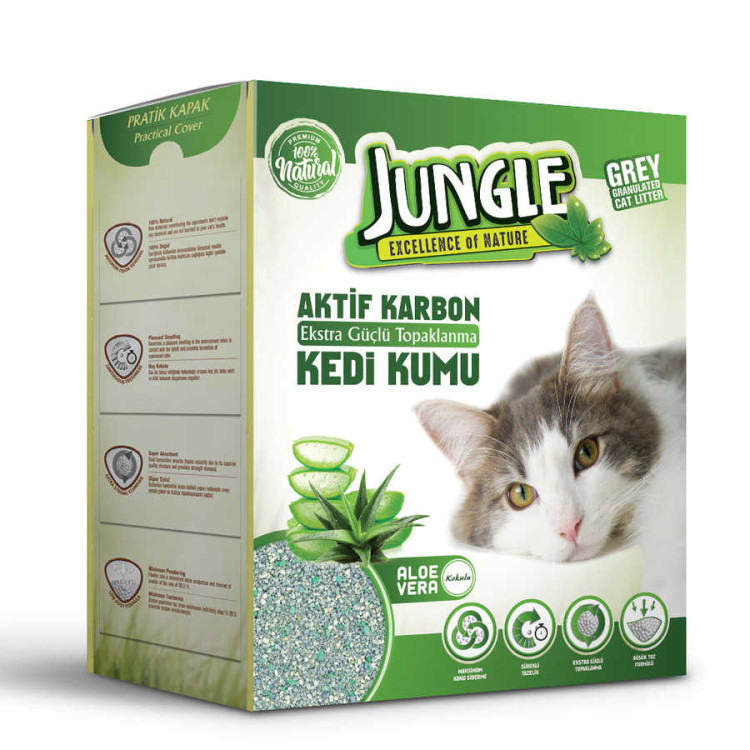 Jungle Grey Granulated Cat Litter – Aloe Vera Scent
