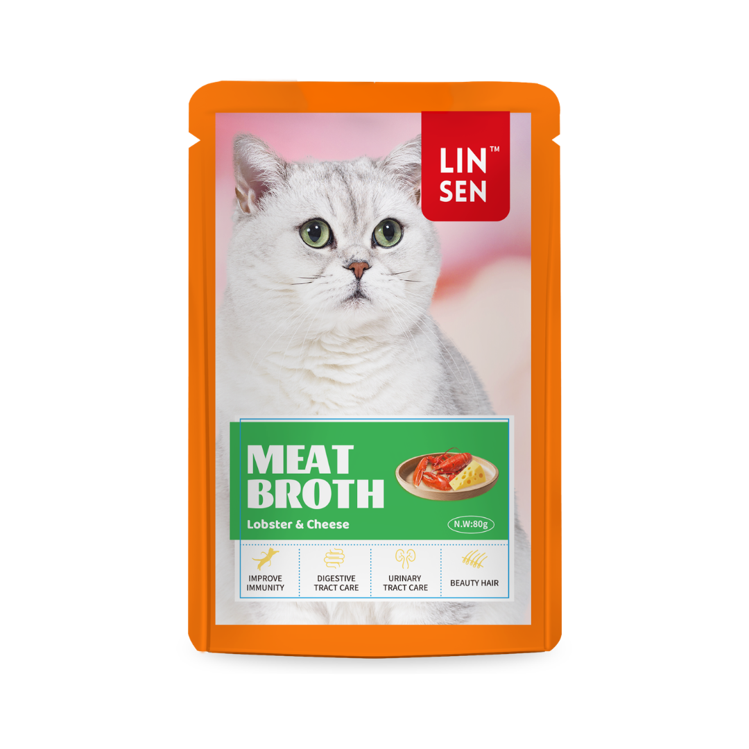 Linsen Meat Broth Lobster & Cheese Cat Food