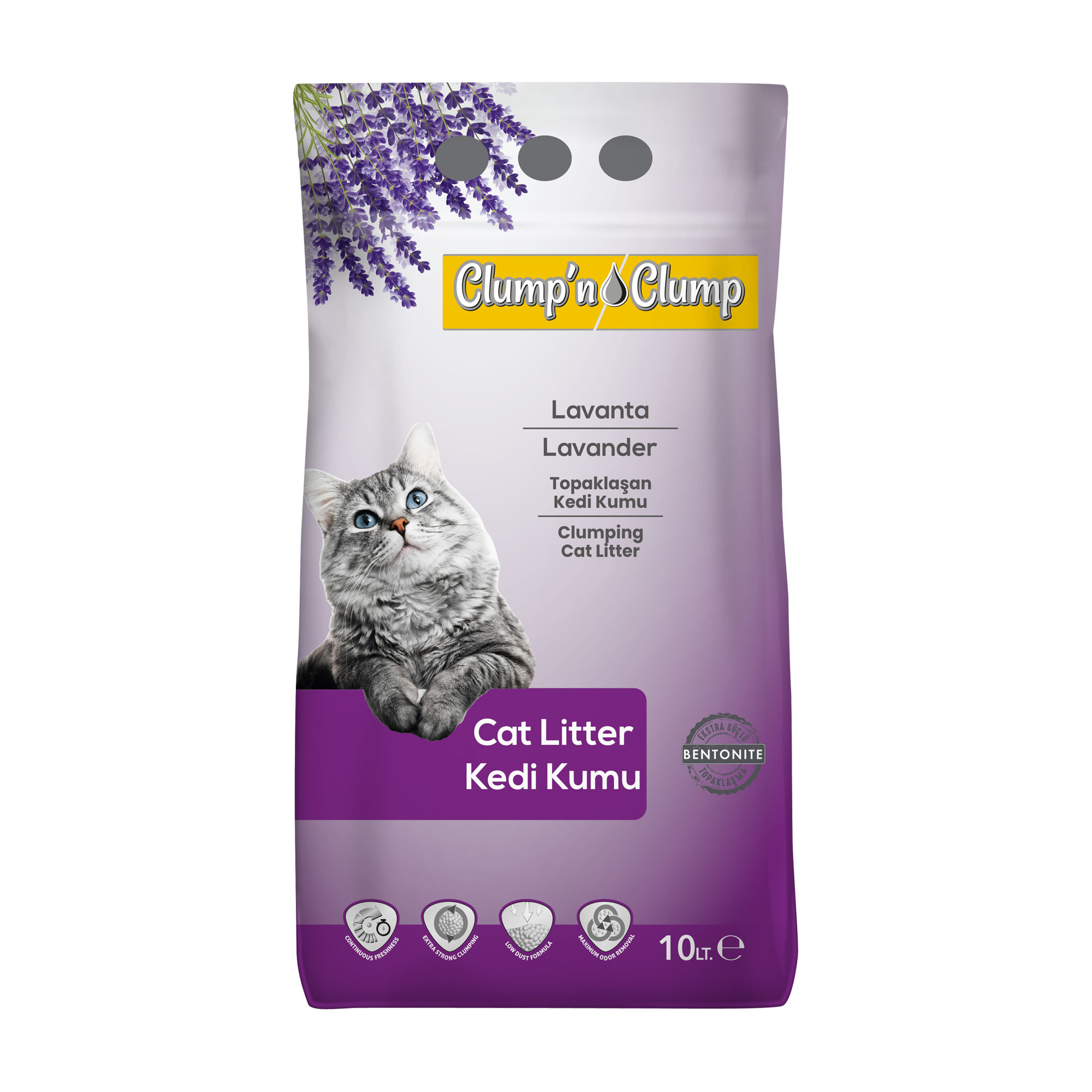 Clump’n’Clump Lavender Scent Clumping Cat Litter – 10L