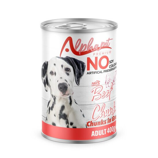 AlphaPet Premium Dog Food Beef Chunks in Gravy
