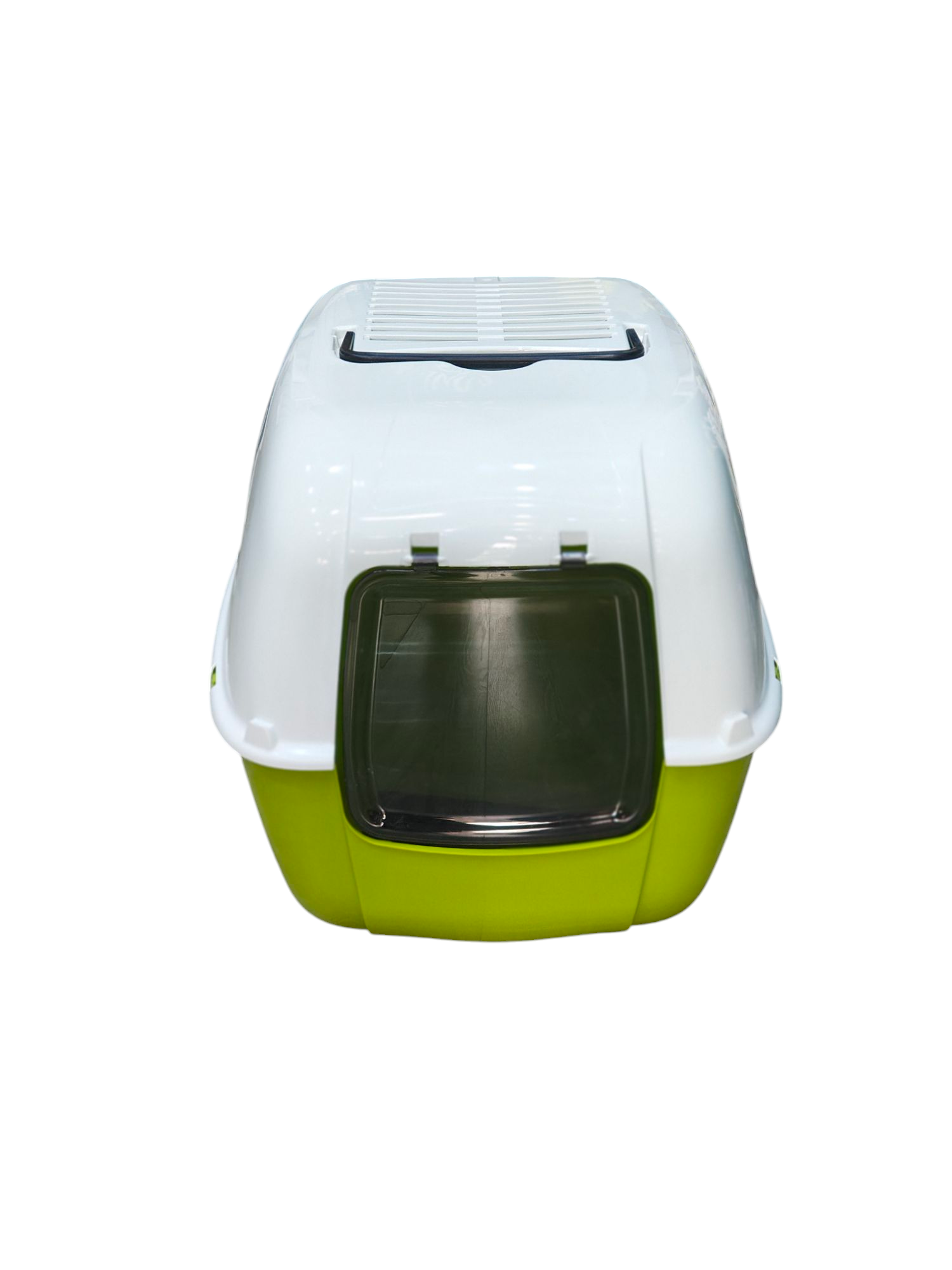 FreshDome Enclosed Litter Box – Green & White Edition