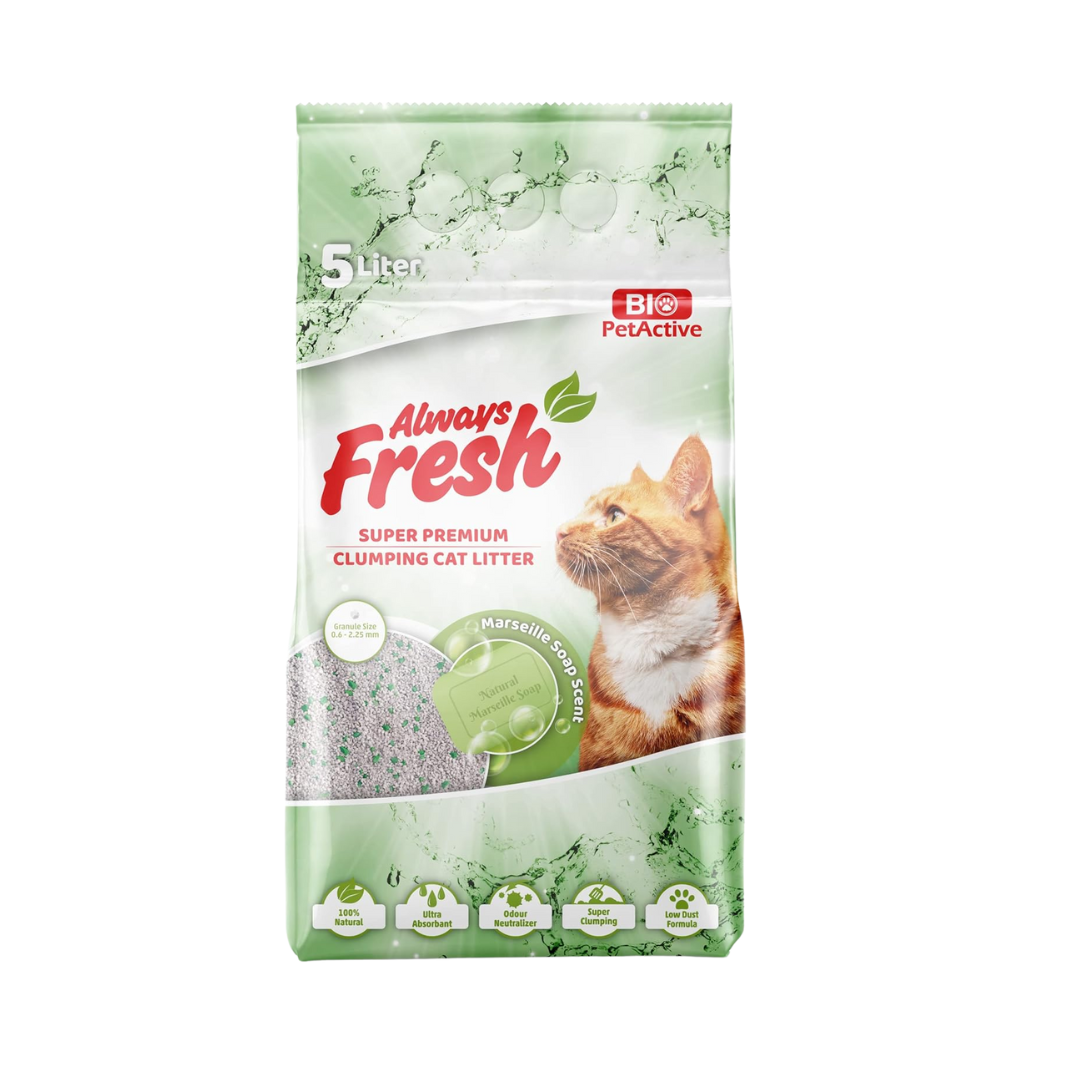 Bio PetActive Always Fresh Super Premium Clumping Cat Litter – Marseille Soap Scent (5 Liters)