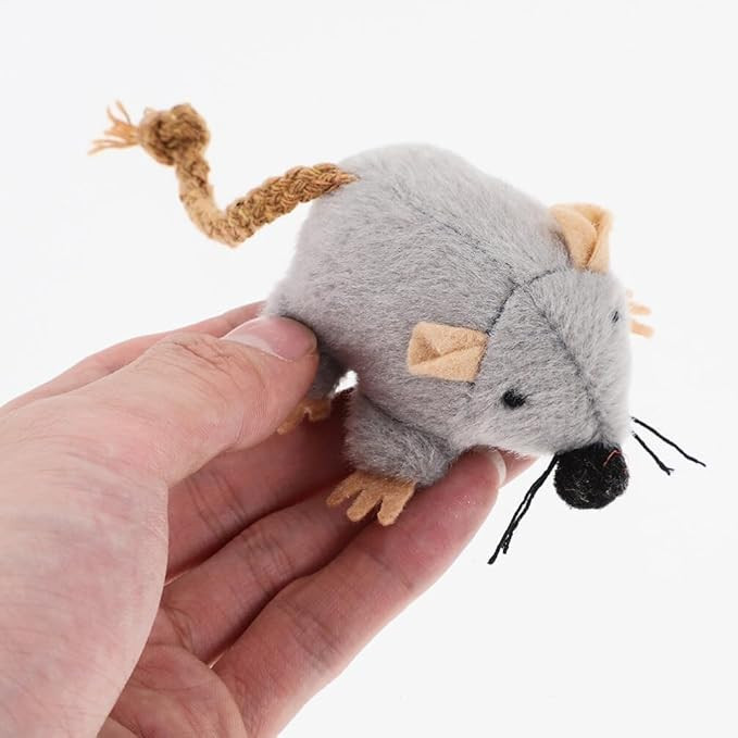 Plush Mouse Cat Toy with Braided Tail