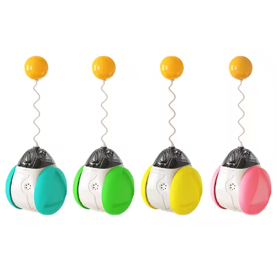 Interactive Rolling Cat Toy with Sound & Spring Ball