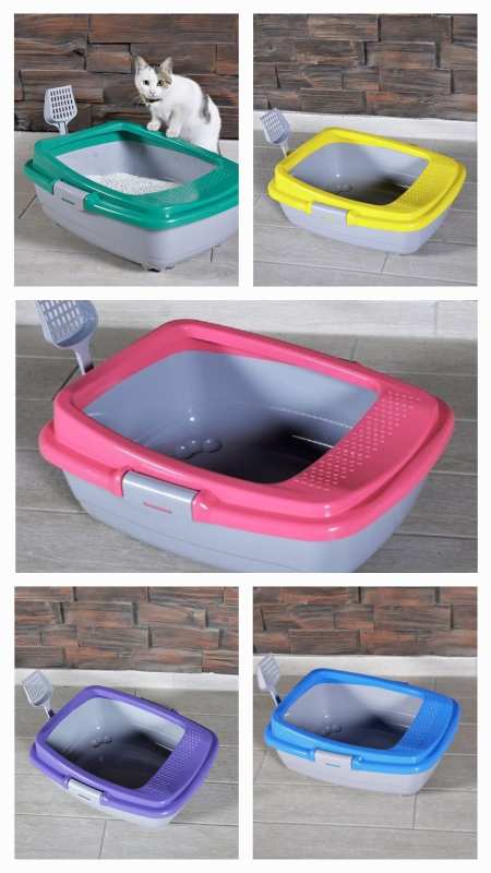 High-Edge Cat Litter Box with Scoop