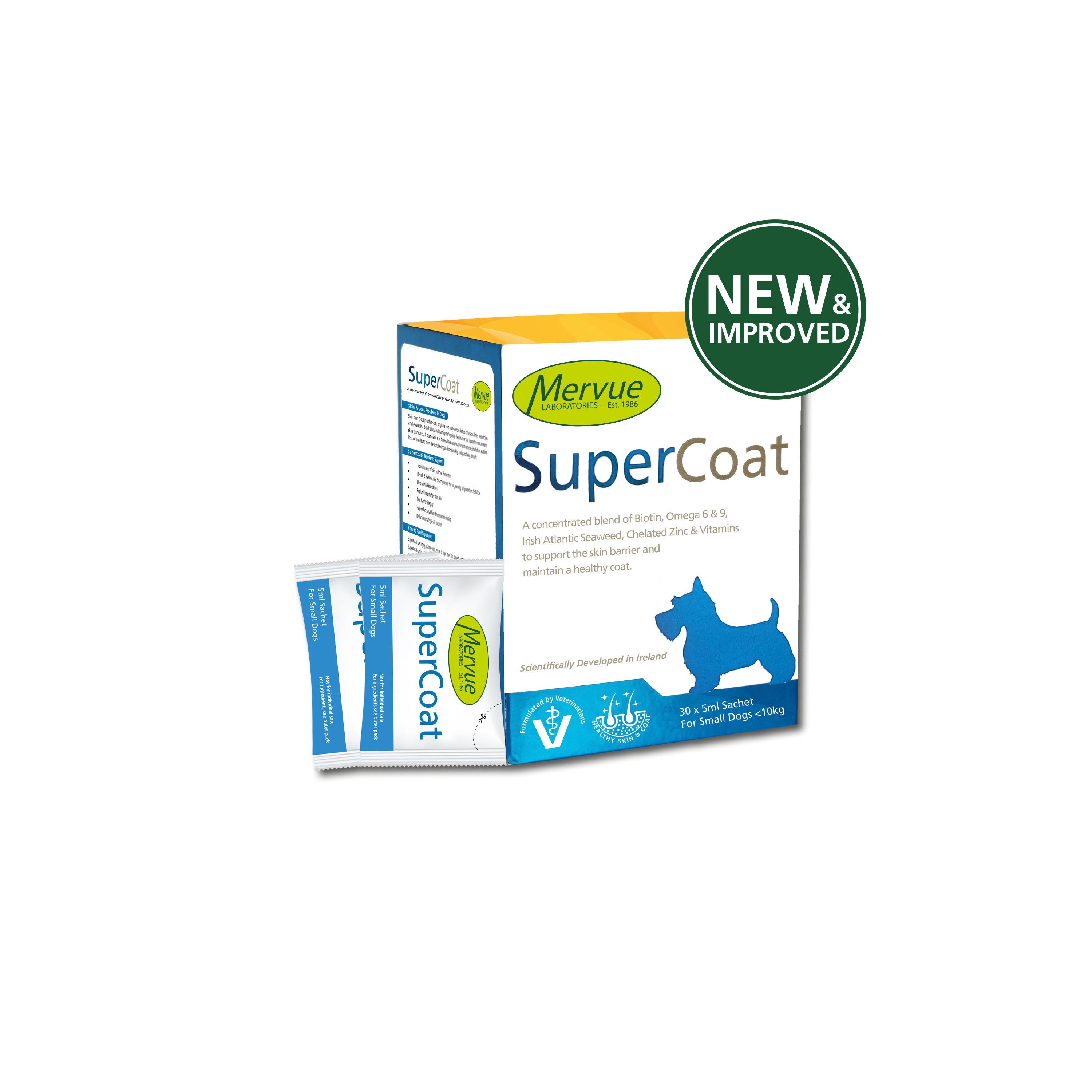 SuperCoat Daily for Small Dogs – 5ml x 30 Sachets – Advanced Skin & Coat Support | Single Dose Daily Sachets