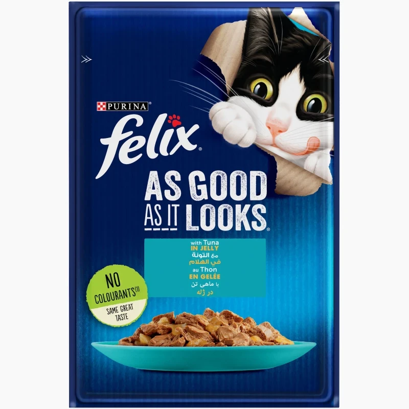 Purina Felix As Good As It Looks Wet Food with Tuna in Jelly for Adult Cats