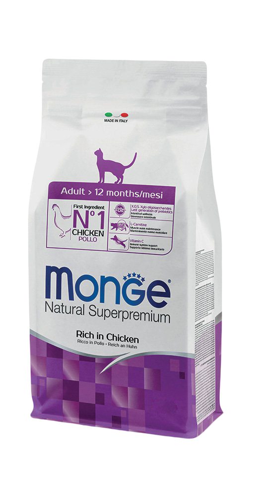Monge Natural Superpremium Adult Cat Rich in Chicken – Complete Food for Adult Cats 400gm