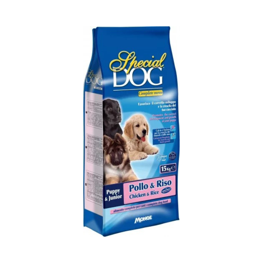 Special Dog Kibbles Puppy & Junior with Chicken & Rice – 15 kg