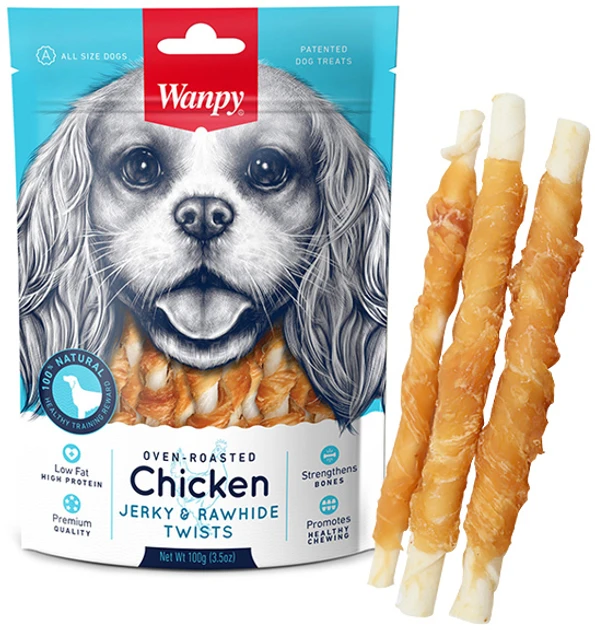 Wanpy Chicken Jerky & Rawhide Twists