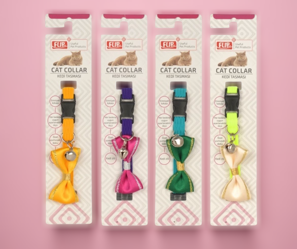 Flip Adjustable Cat Collar with Bow & Bell