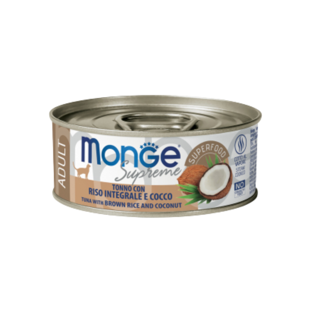 Monge Supreme Adult Cat Tuna Flakes with Brown Rice and Coconut