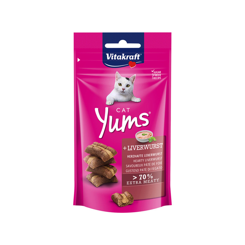 Vitakraft Cat Yums Liverwurst No Sugar Added, No Grain