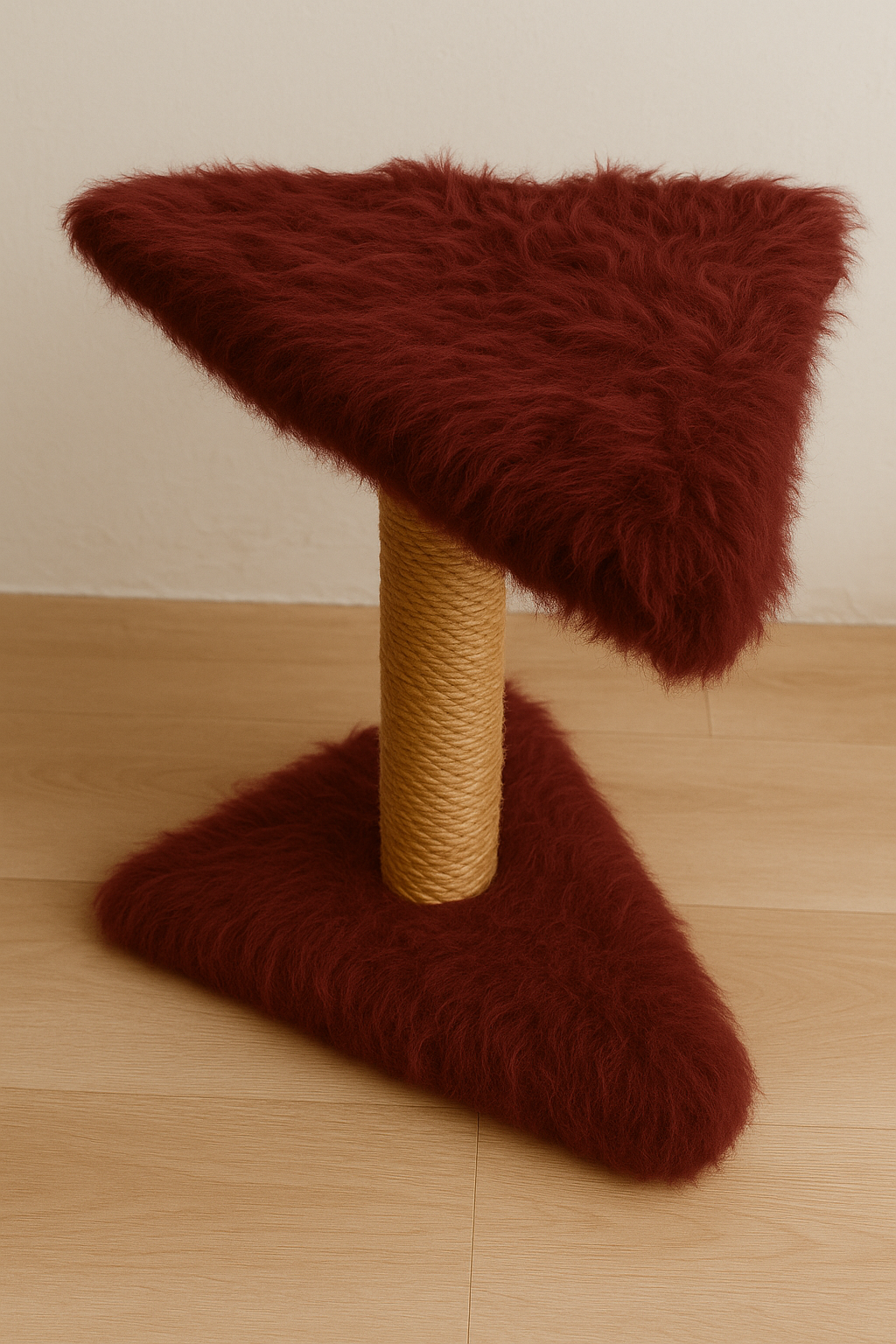 Plush Triangle Cat Scratching Post – Modern & Cozy Corner Perch