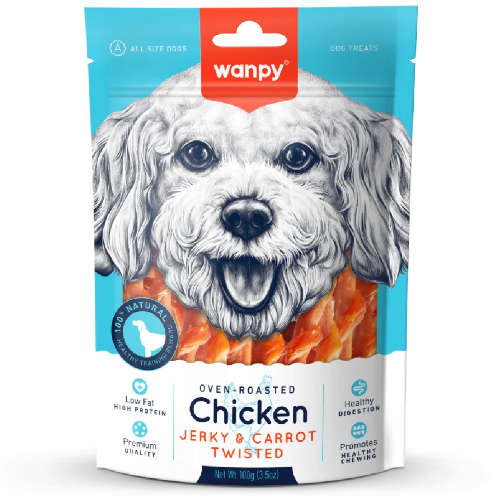 Wanpy Chicken Jerky & Carrot Twisted