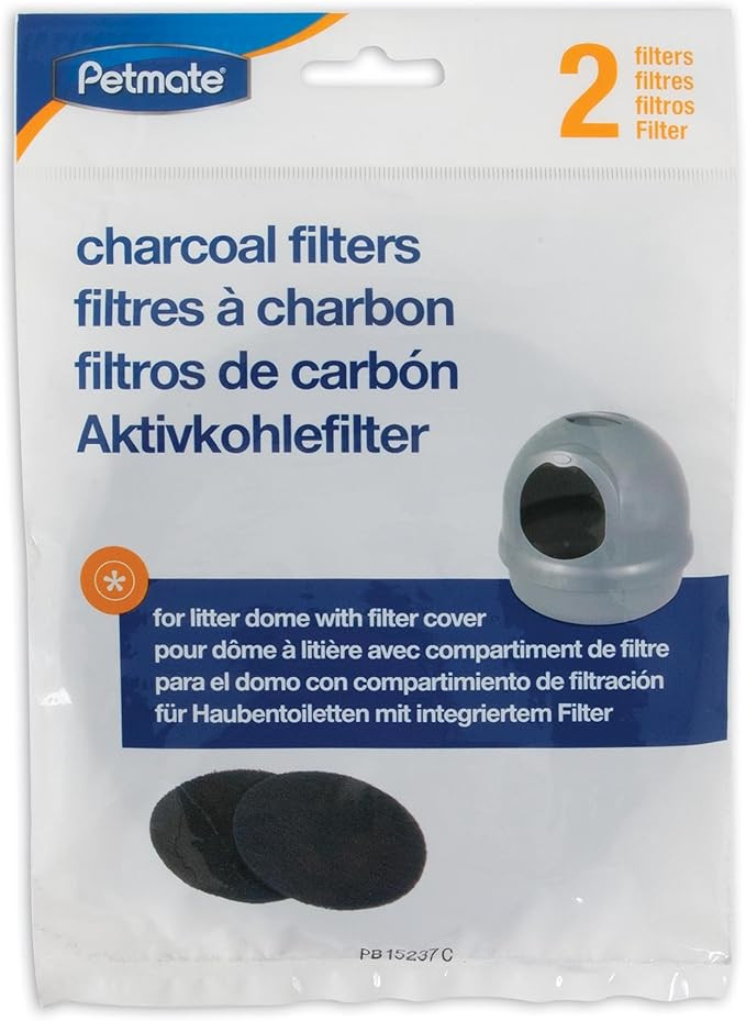 Petmate Charcoal Filters for Litter Dome with Filter Cover – 2 Pieces