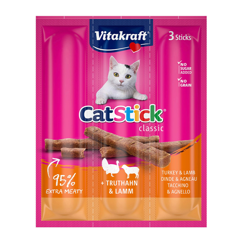 Vitakraft Cat Stick Classic – Turkey & Lamb (3 Sticks)