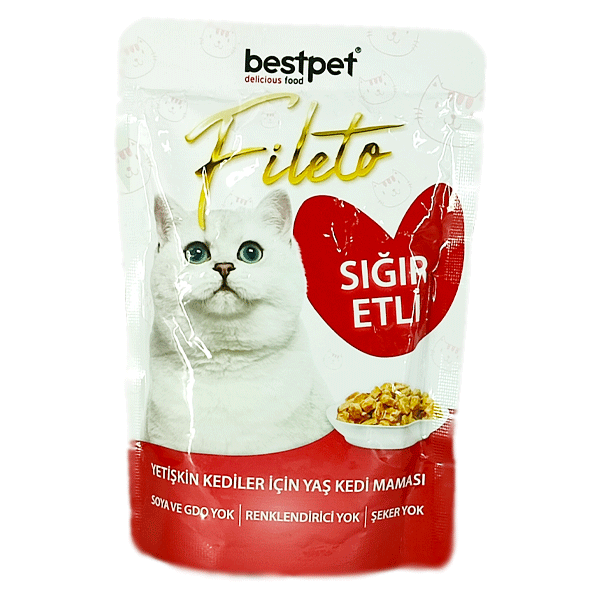 Bestpet Fileto Wet Cat Food with Beef 85gm