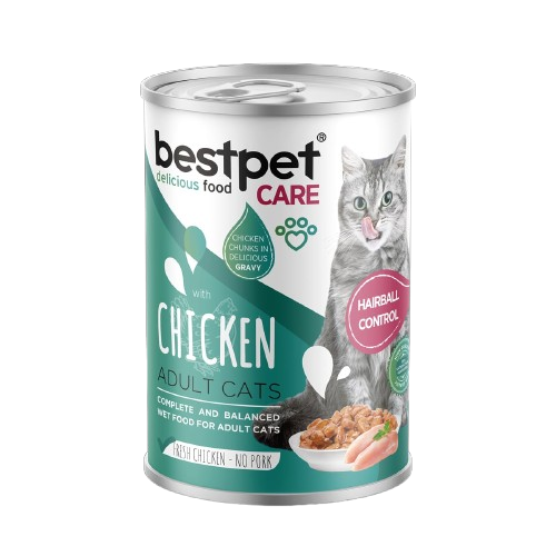 Bestpet Care Chicken Adult Cat Canned Wet Food Hairball Control