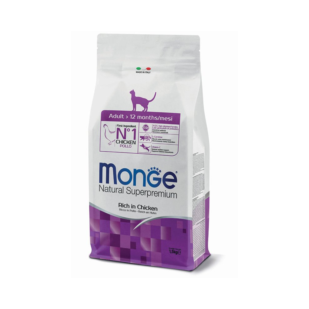 Monge Natural Superpremium Adult Cat Rich in Chicken – Complete Food for Adult Cats 1.5kg