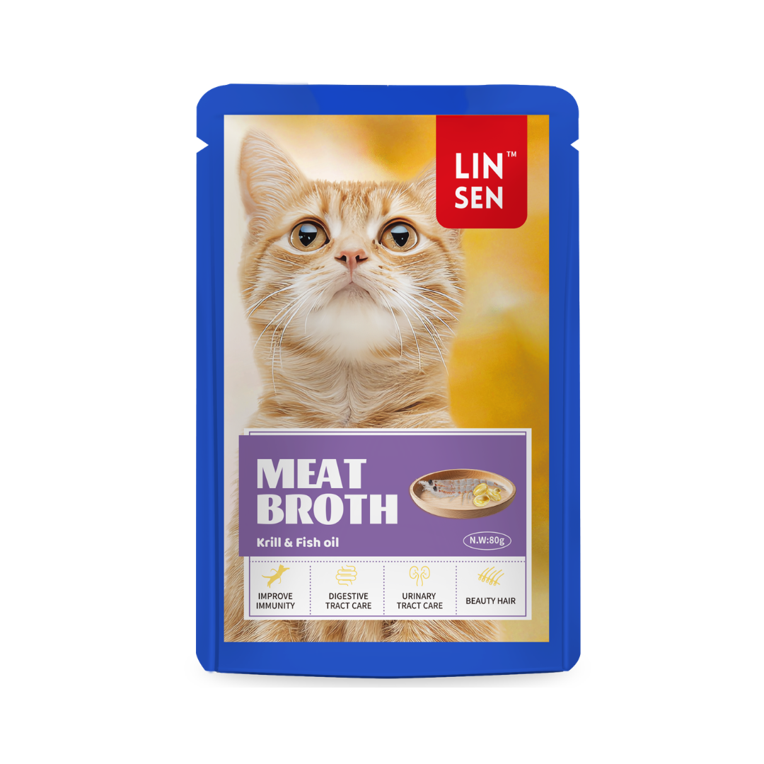 Linsen Meat Broth Krill & Fish Oil Cat Food