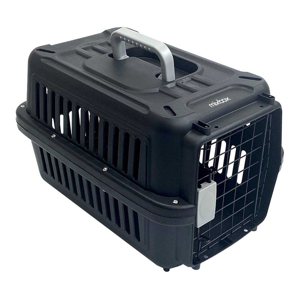 Pet Carrier with Metal Door & Top Handle – Black