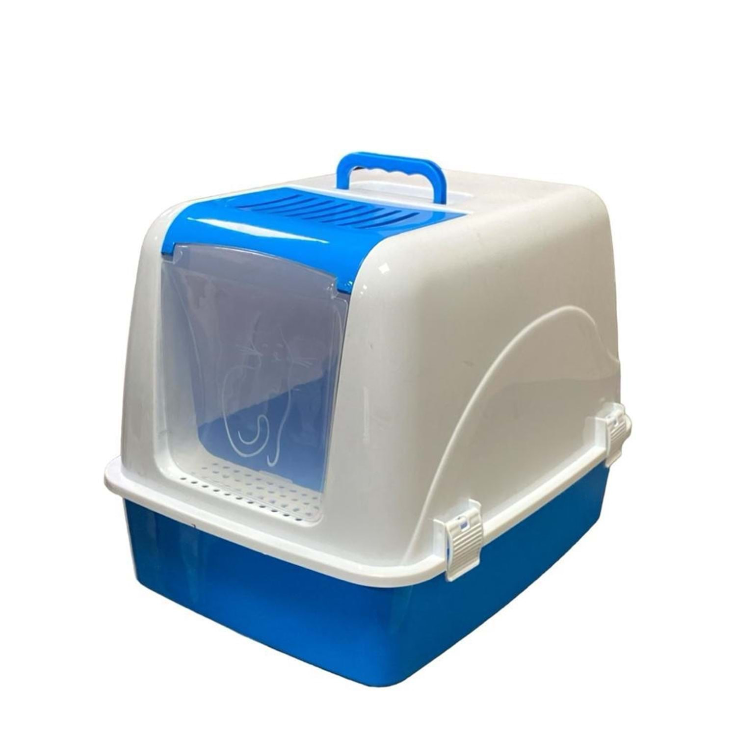 Enclosed Cat Litter Box - Blue