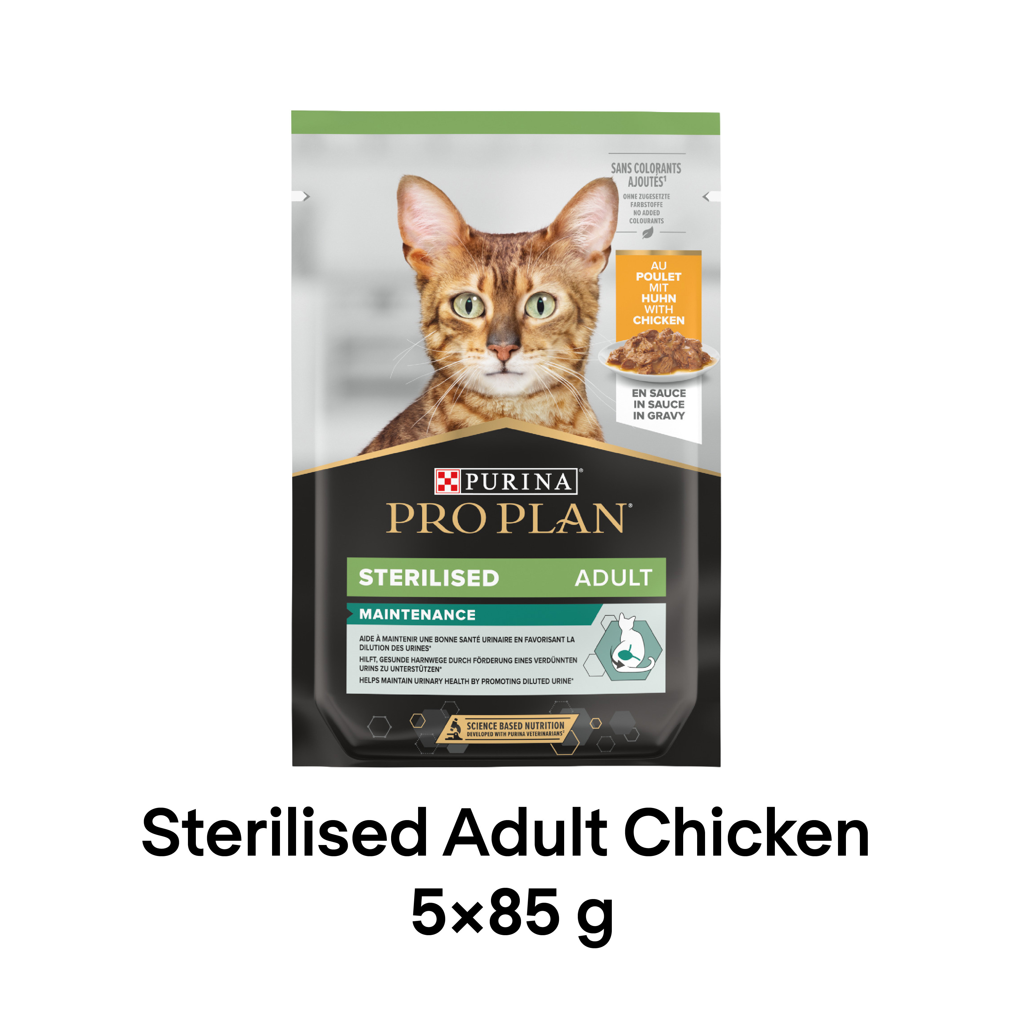 Pro Plan Sterilised Adult Wet Cat Food, Chicken in Gravy, 5x85g