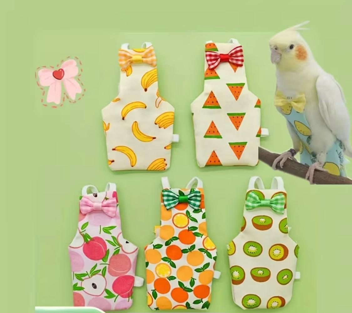Bird Diaper Vest with Bow – Assorted Colors