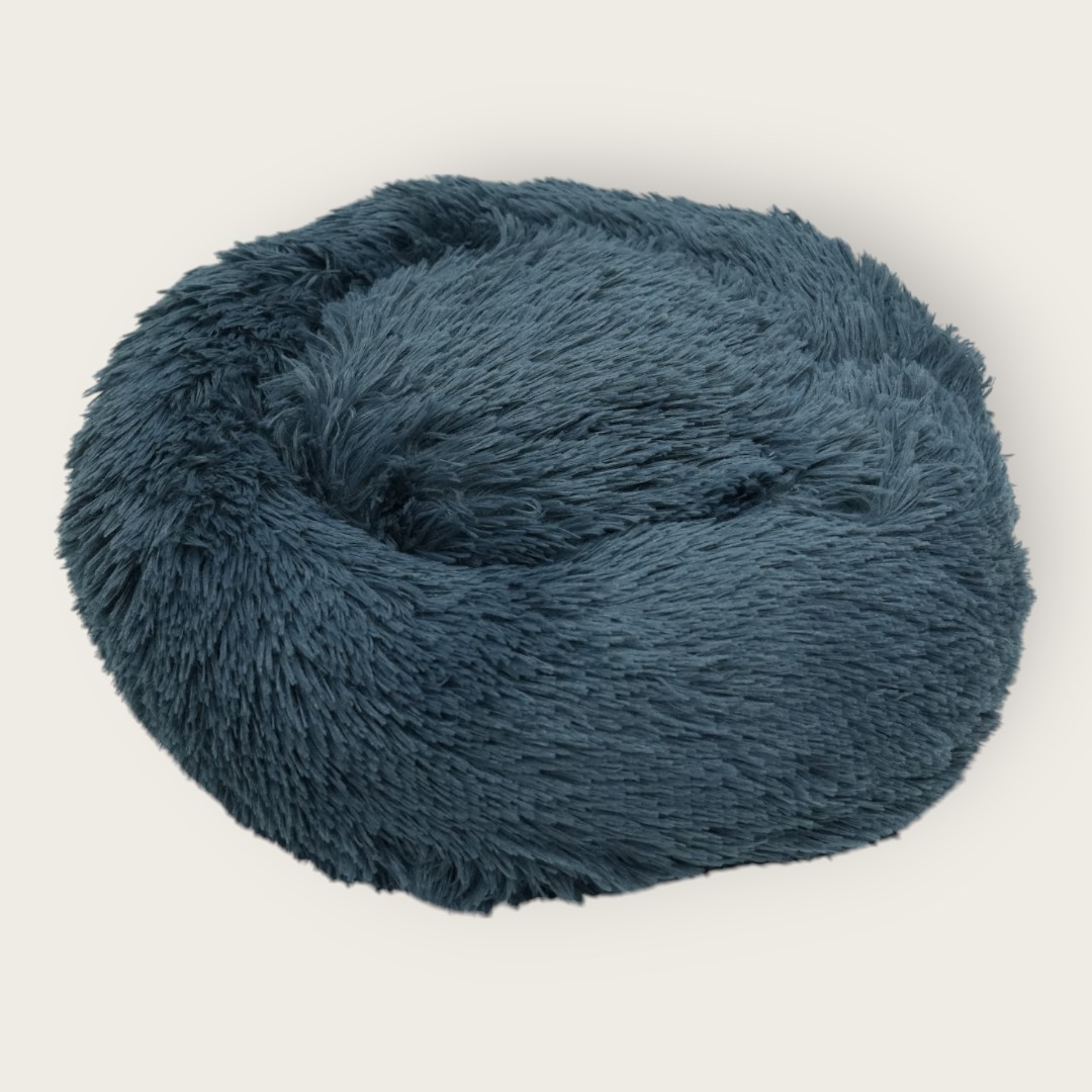 Round Plush Pet Bed - Dark Teal