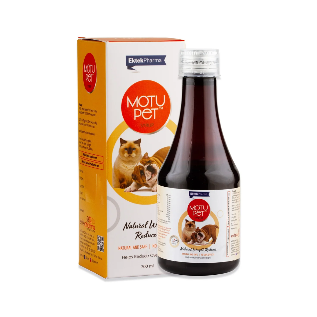 Ektek Pharma Motu Pet Syrup Natural Weight Reducer for Dogs & Cats – 200 ml