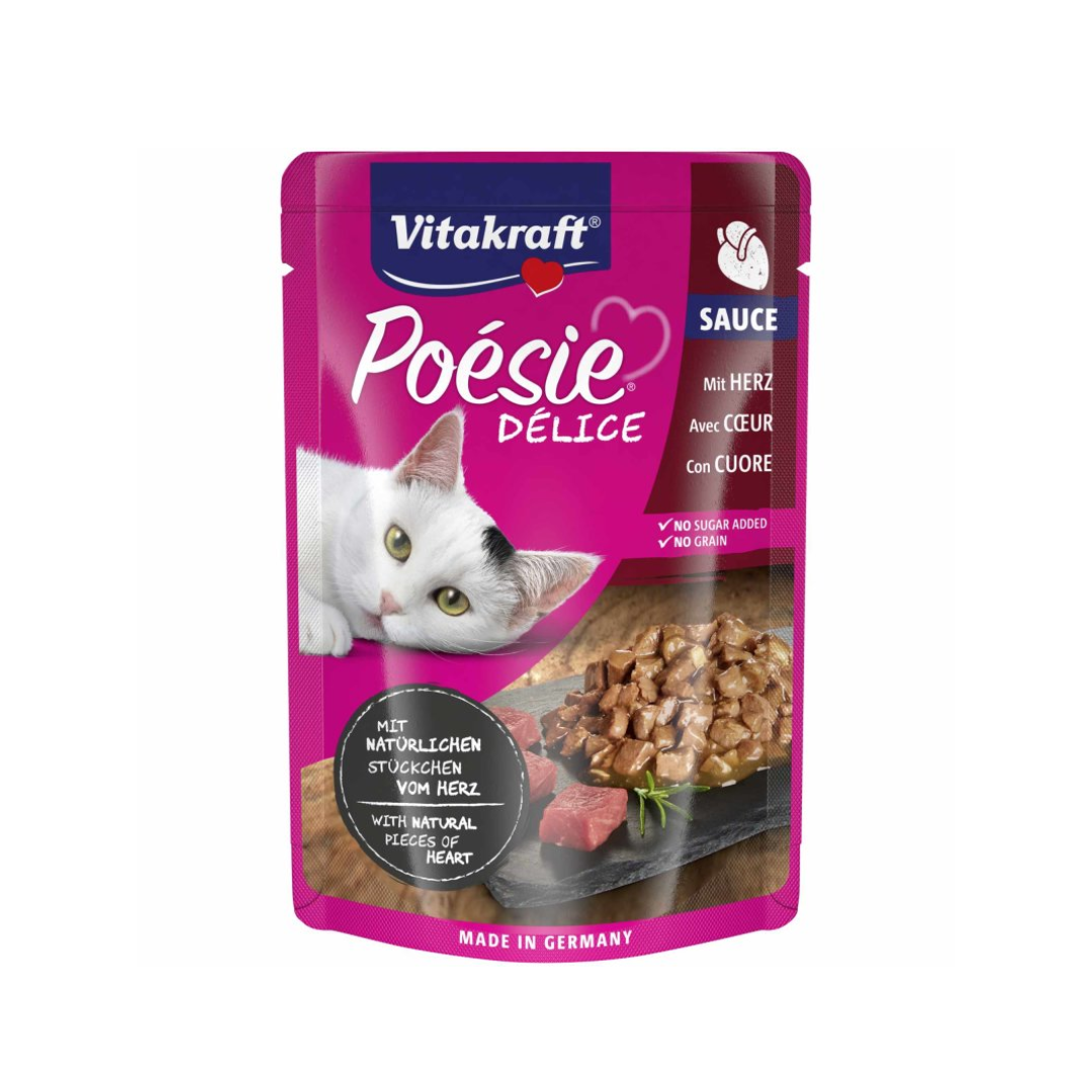 Vitakraft Poésie Délice – Meat Pieces with Heart in Sauce