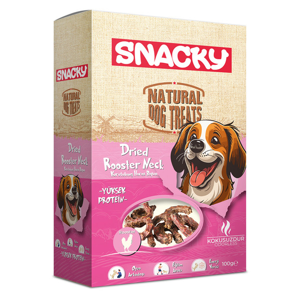 Snacky Dog Treat Dried Rooster Neck