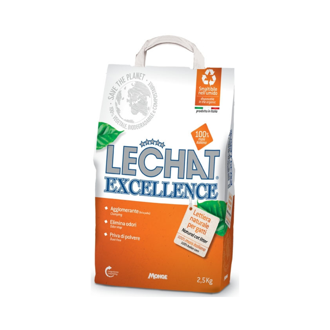 LeChat Excellence Natural Cat Litter 100% Italian Corn – 2.5 kg