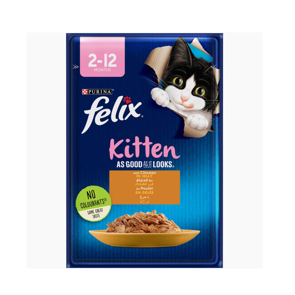 Purina Felix As Good As It Looks Wet Food with Chicken in Jelly for Kitten 85gm