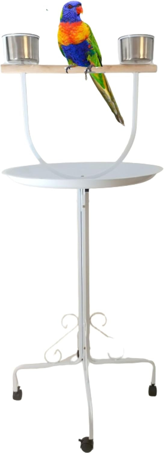 Bird Play Stand with Food Bowls