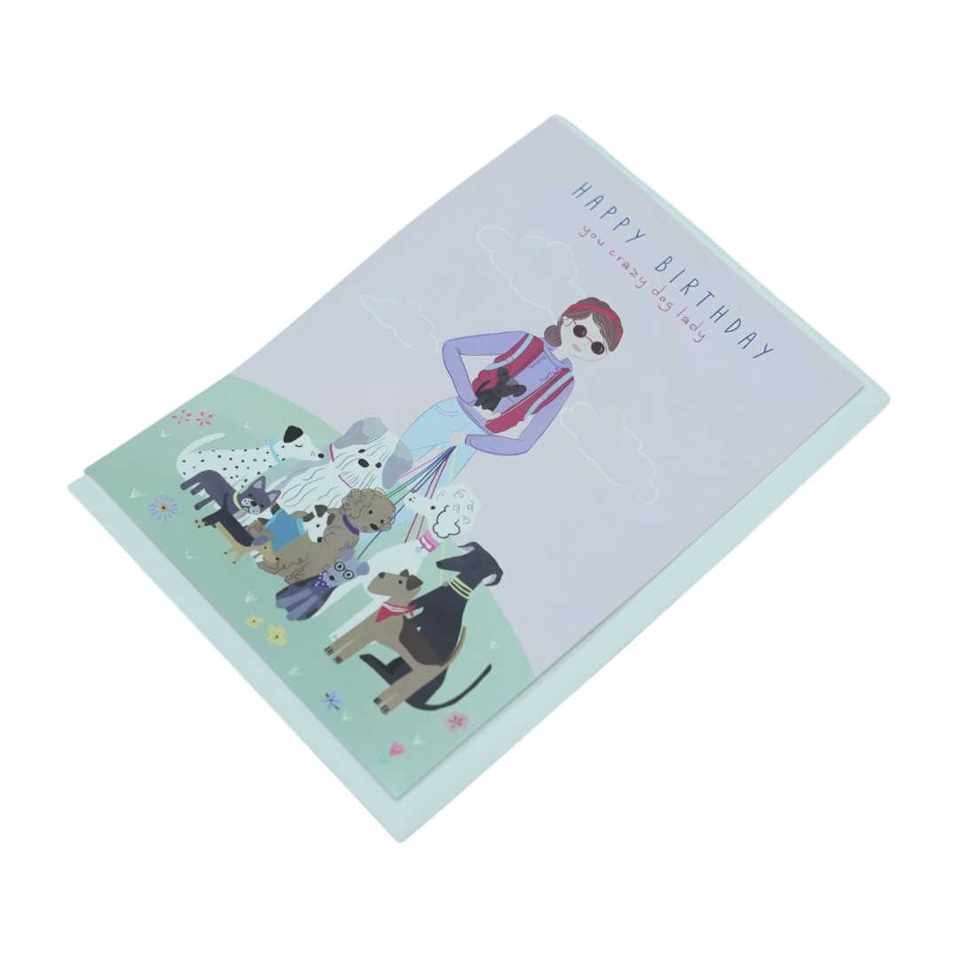 Crazy Dog Lady Birthday Card
