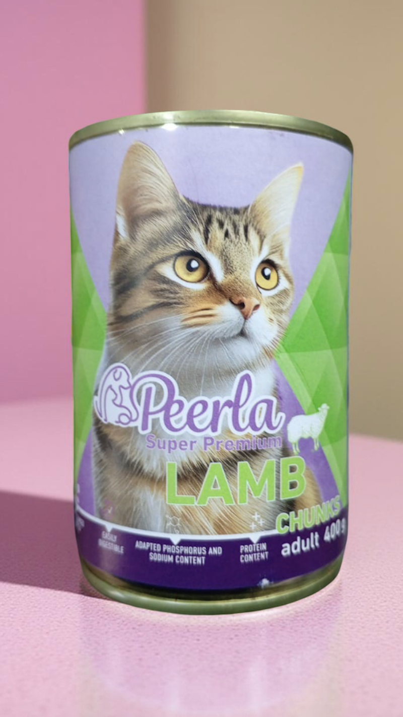 Peerla Super Premium Lamb Chunks – Wet Food for Adult Cats