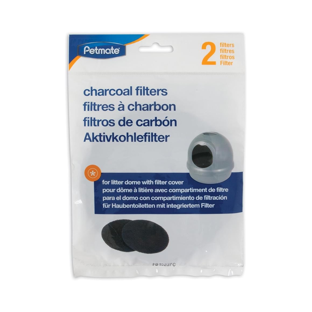 Petmate Charcoal Filters for Litter Dome with Filter Cover – 2 Pieces
