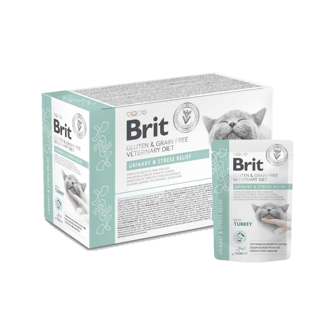 Brit Veterinary Diet Urinary & Stress Relief Wet Food for Cats with Turkey