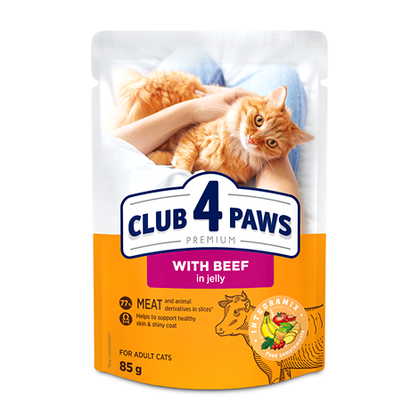 Club 4 Paws Premium – With Beef in Jelly (85g)