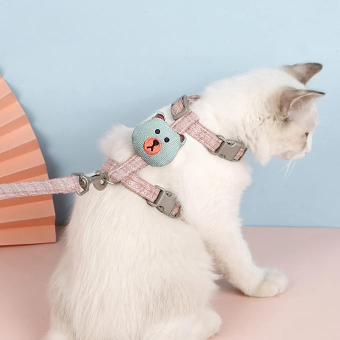 Cat Harness and Leash Set with Decorative Toy